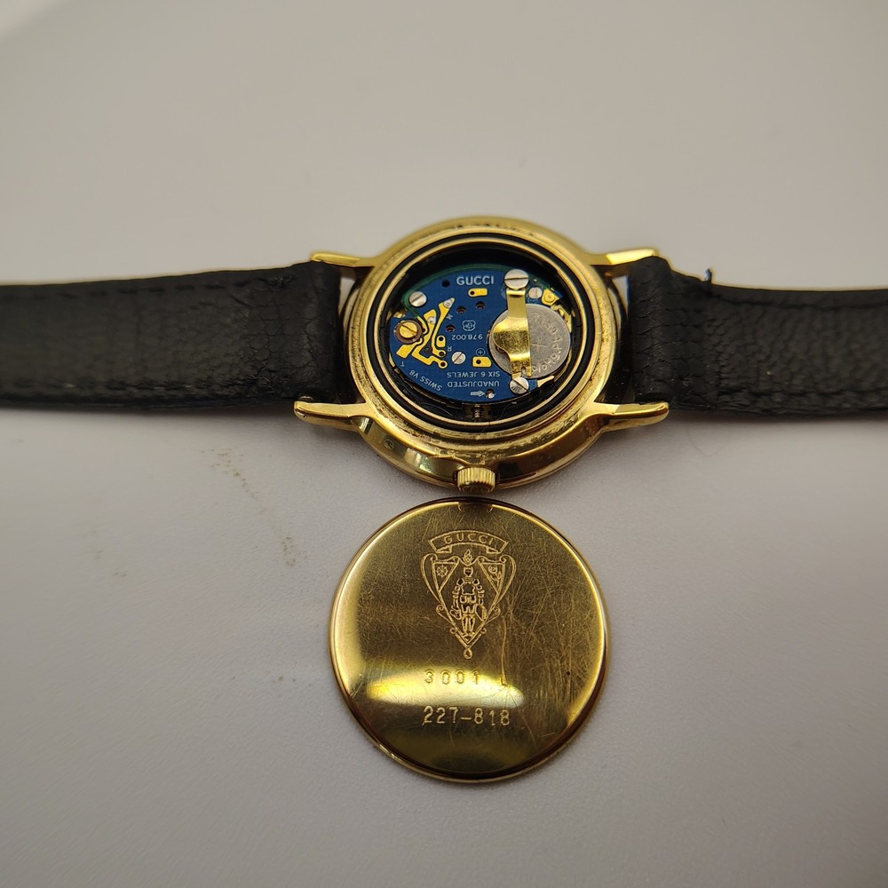 Vintage 1992 Authentic‎ GUCCI 3001L Swiss Womens Quartz Watch Lizard Skin band - Picture 7 of 11